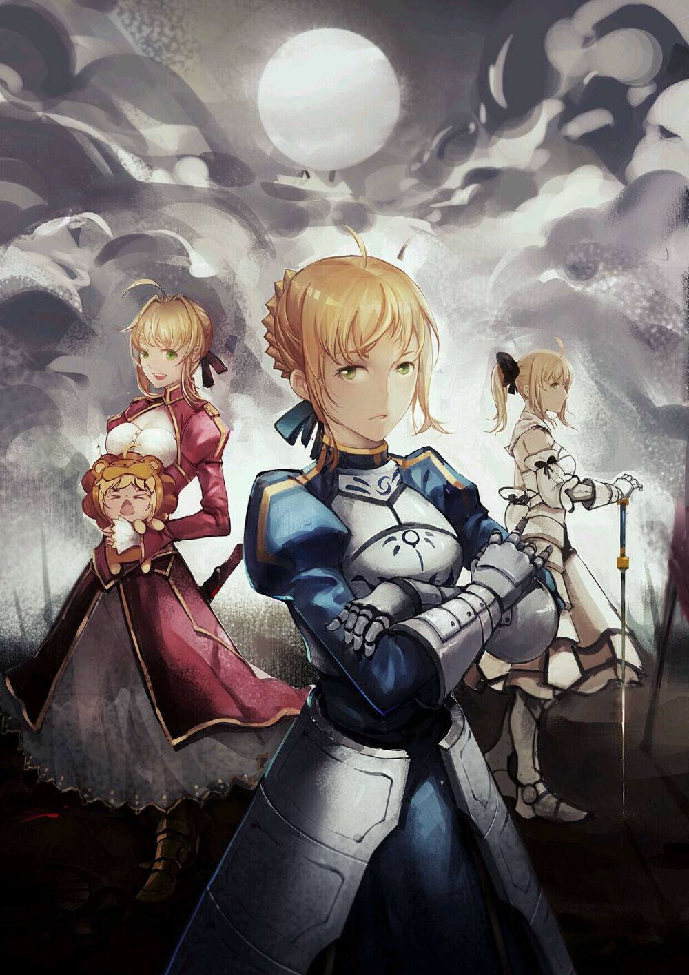 Fate/Zero[命运之夜-零]～saber～阿尔托利亚·潘德拉贡（亚瑟王） p站 插画 金发碧眼 原创 「骑士王」 红saber 白saber