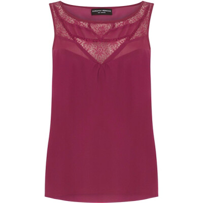 Dorothy Perkins Raspberry lace insert vest