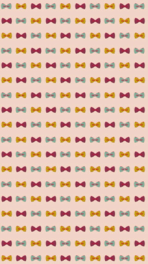 ⋈*⋆愤怒de小他的她✿✿ฺ               iPhone5，手机壁纸，日系，手绘风，平铺背景图～蝴蝶结