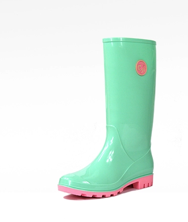CGarcons韩国设计高筒女式雨鞋PVC果冻色时尚雨靴水鞋