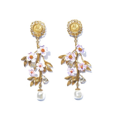 DOLCE &amp;amp; GABBANA Blossom flower and pearl earrings