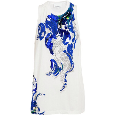 3.1 PHILLIP LIM Embellished Silk and Cotton Tank Top