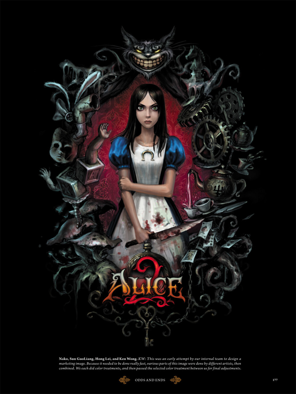 【ALICE上传】《爱丽丝：疯狂回归（Alice: Madness Returns）》是一部动作冒险游戏。玩家将扮演一名来自疯人院的患者爱丽丝，她努力在与自己不太正常的精神做斗争的同时，去了解自己的过去。主角将不断地在真实世界和爱丽丝幻想中的世界（也就是所谓的仙境）中穿梭，并使用胡椒研磨器、掉脑袋切切、小独角砸砸以及其他武器与一些幻想的敌人进行近身战斗。