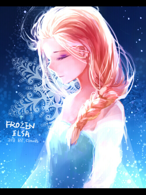 無題 画不出女王的feel（躺 p站 二次元 插画 少女 头像 手绘 冰雪奇缘 elsa frozen