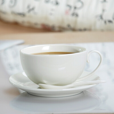 宝发咖啡杯新骨瓷咖啡杯套装欧式创意纯色加厚咖啡杯带碟赠勺
