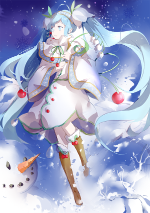 ❅゜雪ミク゜　。 p站 二次元 插画 少女 头像 手绘 壁纸 初音未来 雪miku 2015