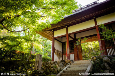 古城红秋色，神社古刹幽。（京都寺庙）