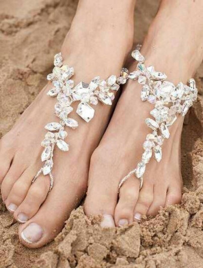 美丽脚饰#欧美时尚barefoot sandals