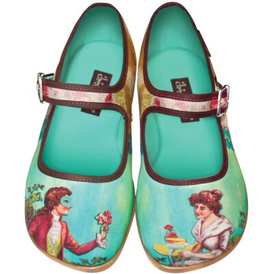 Hot Chocolate Design Womens Poesía Cortesana Mary Jane Flat