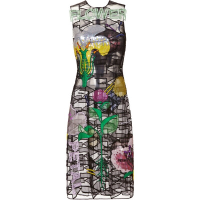 Christopher Kane Black Across Arrow Embroidered Dress