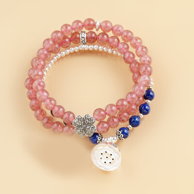 nows精品系列草莓晶青金石手链爱的心语开桃花增强感情运