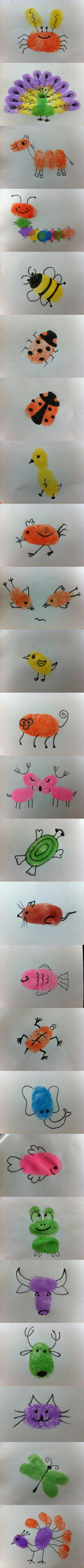 【美图*手绘空间】有时间教孩子用指纹作画吧，超有爱！（动物篇）：六一儿童节到了，祝小盆友们儿童节快乐！（1）