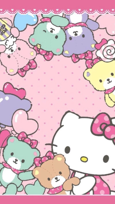 iPhone壁纸 萌物 可爱 背景 Hello kitty 猫