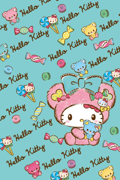 iPhone壁纸 萌物 可爱 背景 Hello kitty 猫