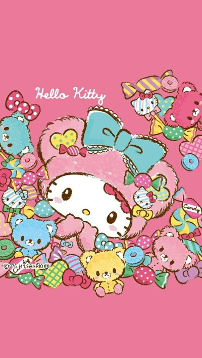 iPhone壁纸 萌物 可爱 背景 Hello kitty 猫