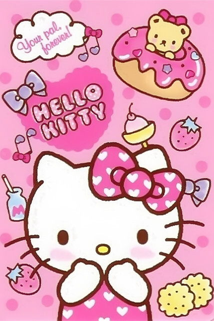 kitty猫壁纸粉色锁屏图片