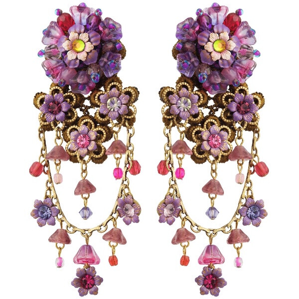 Michal Negrin Jewelry Clip On Flowers Earrings