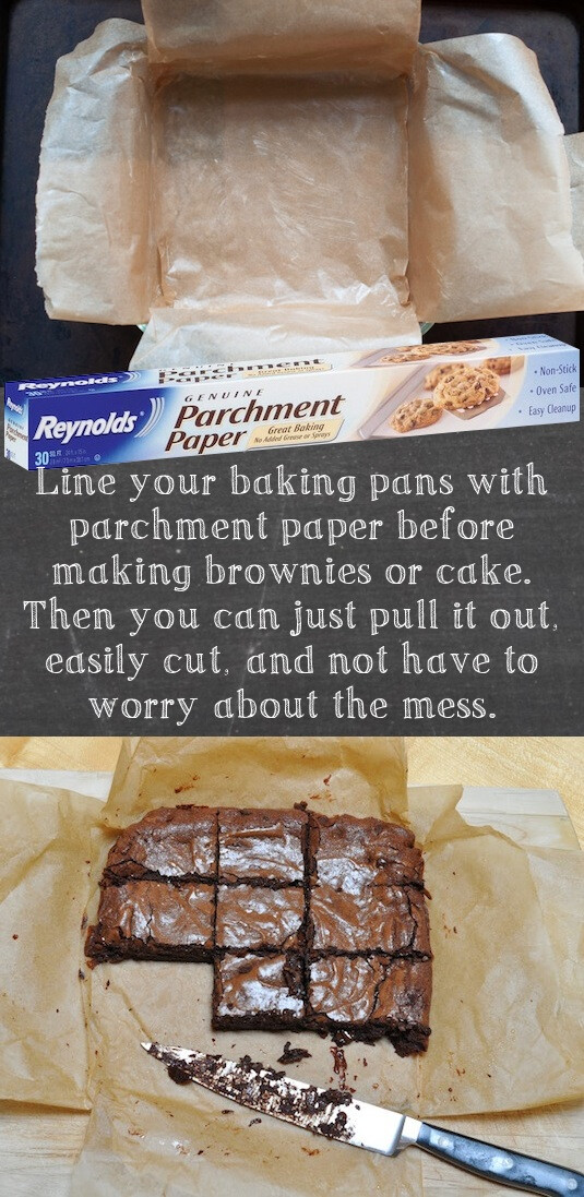 20. Parchment Paper To The Rescue Just in case you were wondering, parchment paper is different than wax paper (I had to Google it because they seemed like the same thing to me). Apparently, parchment paper will hold up to the heat of the oven, while wax paper won’t. A lot of you probably already do