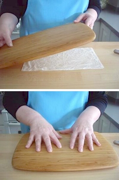 10. Keep Your Cutting Board From Sliding Because sharp knives are not a good combination with a cutting board that slides all over the counter, use a wet paper towel or damp hand towel under your boar…