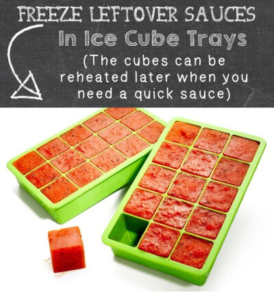 6. Freeze Leftover Sauce How clever is this? I hate wasting food but sometimes it’s hard to prevent, especially when a recipe calls for half a cup, but the cans are sold in 16 ounce servings (like to…