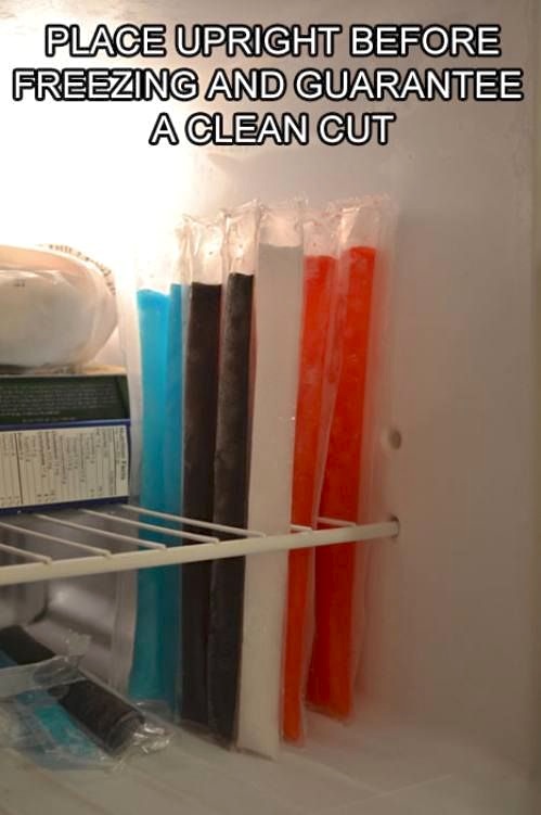 4. Freeze Ice Pops The Smart Way I don’t know about you, but I’ve always called these things Otter Pops! I grew up with a freezer full of them in the summer. I especially loved the jumbo ones I could get from the ice cream truck that circled my neighborhood. Our scissors were always sticky with melt