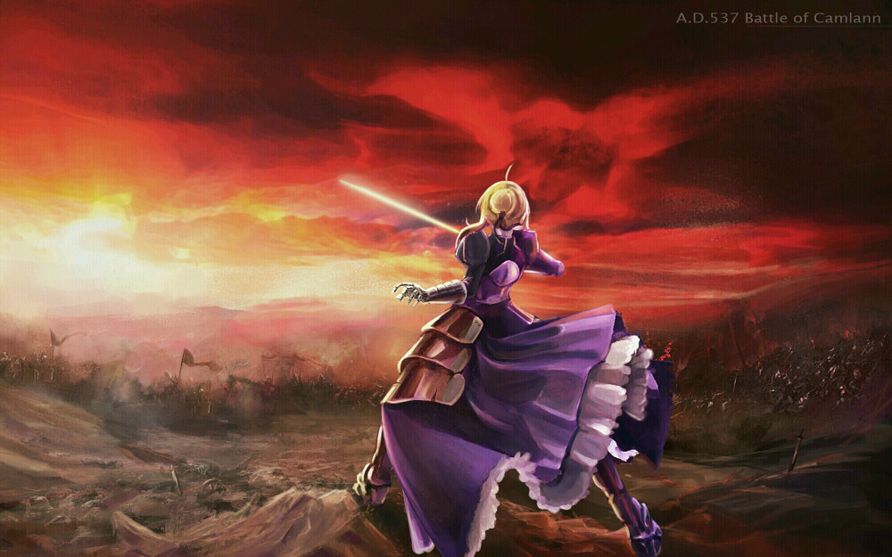 Fate/Zero[命运之夜-零] Black Saber0 黑saber p站 pixiv 动漫 插画 原创 Battle of Camlann