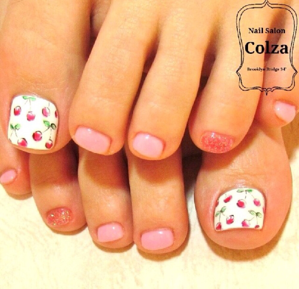 樱桃美甲 脚指甲