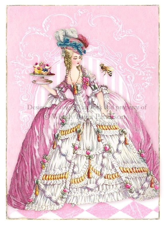 Marie Antoinette Patisserie Rose ACEO Giclee by CafeBaudelaire