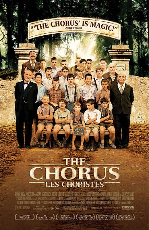 【放牛班的春天】(2004) ‧（原名:Les Choristes) 是一部经典的法国电影，著名导演克里斯托夫·巴拉蒂执导。曾获第77届奥斯卡金像奖最佳外语片(提名) ，第77届奥斯卡金像奖最佳原创歌曲(提名)。电影讲述了世界著名指挥家皮埃尔·莫安琦(Pierre Morhange饰）重回法国故地出席母亲的葬礼，他的旧友佩皮诺(Pépinot adulte饰)送给他一本陈旧的日记，看着这本当年音乐启蒙老师克莱门特·马修(Clement Mathieu饰)遗下的日记，皮埃尔慢慢细味着老师当年的心境，一幕幕童年的回忆也浮出自己记忆的深潭。