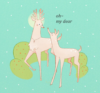 Valentine's Day Card - Oh My Deer Oh my deer~ You are my lord. 親愛的，我崇拜你。