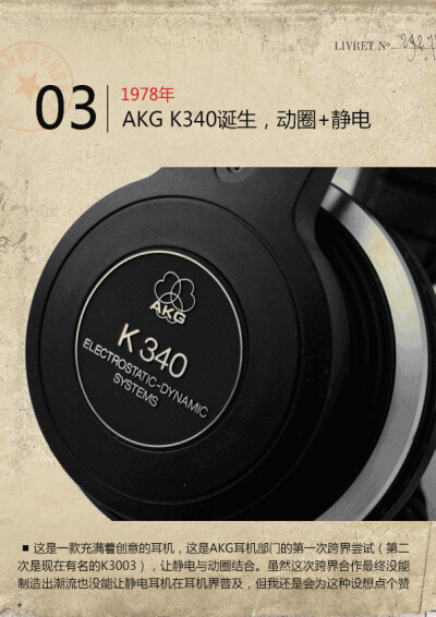 1978年，AKG K340诞生，动圈+静电 Macaw脉歌官网http://www.macaw.cn