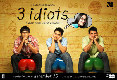 《三傻大闹宝莱坞》 《三傻大闹宝莱坞》（3 idiots）是一部根据印度畅销书作家奇坦·巴哈特（Chetan Bhagat）的处女作小说《五点人》（Five Point Someone）改编而成的印度宝莱坞电影，由拉库马·希拉尼（Rajkumar Hir…