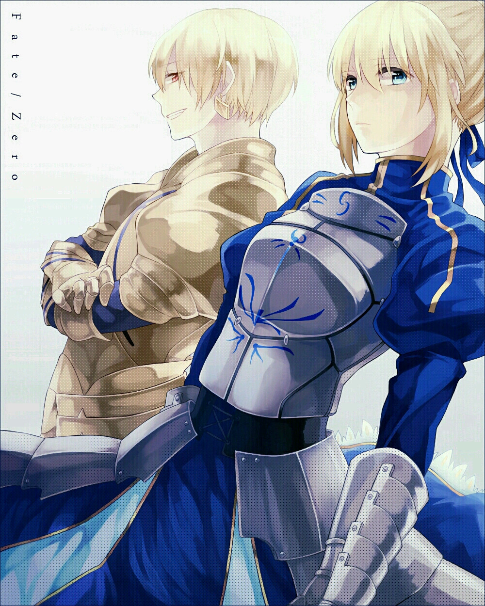 Fate/Zero[命运之夜-零] saber 阿尔托利亚·潘德拉贡（亚瑟王） Archer 吉尔伽美什（英雄王） p站 pixiv 动漫 插画 原创 可愛い騎士王さん♡