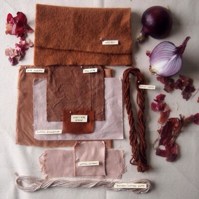 natural dyes... red onion skins...