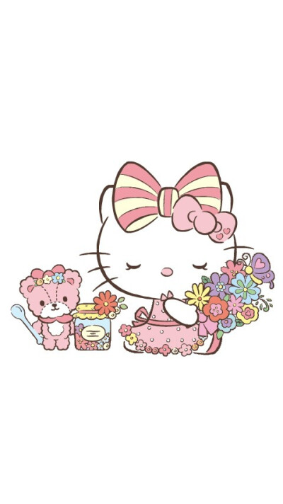 iPhone壁纸 萌物 可爱 背景 Hello kitty 猫