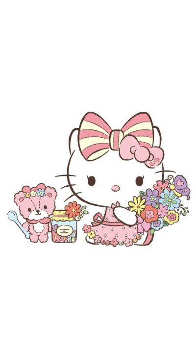 iPhone壁纸 萌物 可爱 背景 Hello kitty 猫