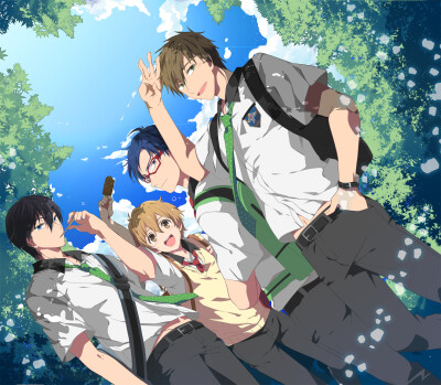 「Free！男子游泳部」动漫 插画 pixiv Free! 2期アニメ化おめでとう！【id=42452356 畵师：イアル】