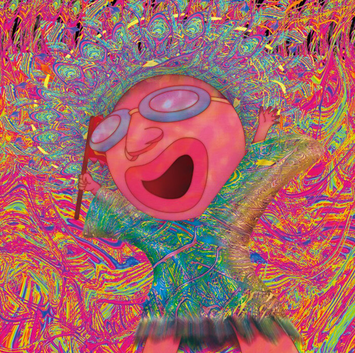 “空·想”系列插画——主题卡通小人游走绚烂时空的转换，云端上的惬意，阳光下的狂热执着，蒸汽朋克机械背景下的控诉，笼罩在迷雾中隐约身影，登顶日出的云图，森林落叶堆积里的安详。五颜六色的天空、水雾、蒸汽、焰火、花丛、阳光、云朵中营造与众不同的感受，不乏叛逆，时而活泼生动的情绪通过强硬的色调与繁复的细节刺激视觉感官。