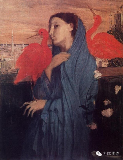 图为印象派大师，同时也是现实主义巨匠的埃德加·德加（Edgar Degas）在1857年完成的作品《门廊前的女人》。爱到深刻，不能自己。