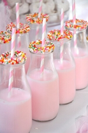 Rainbow sprinkle milk