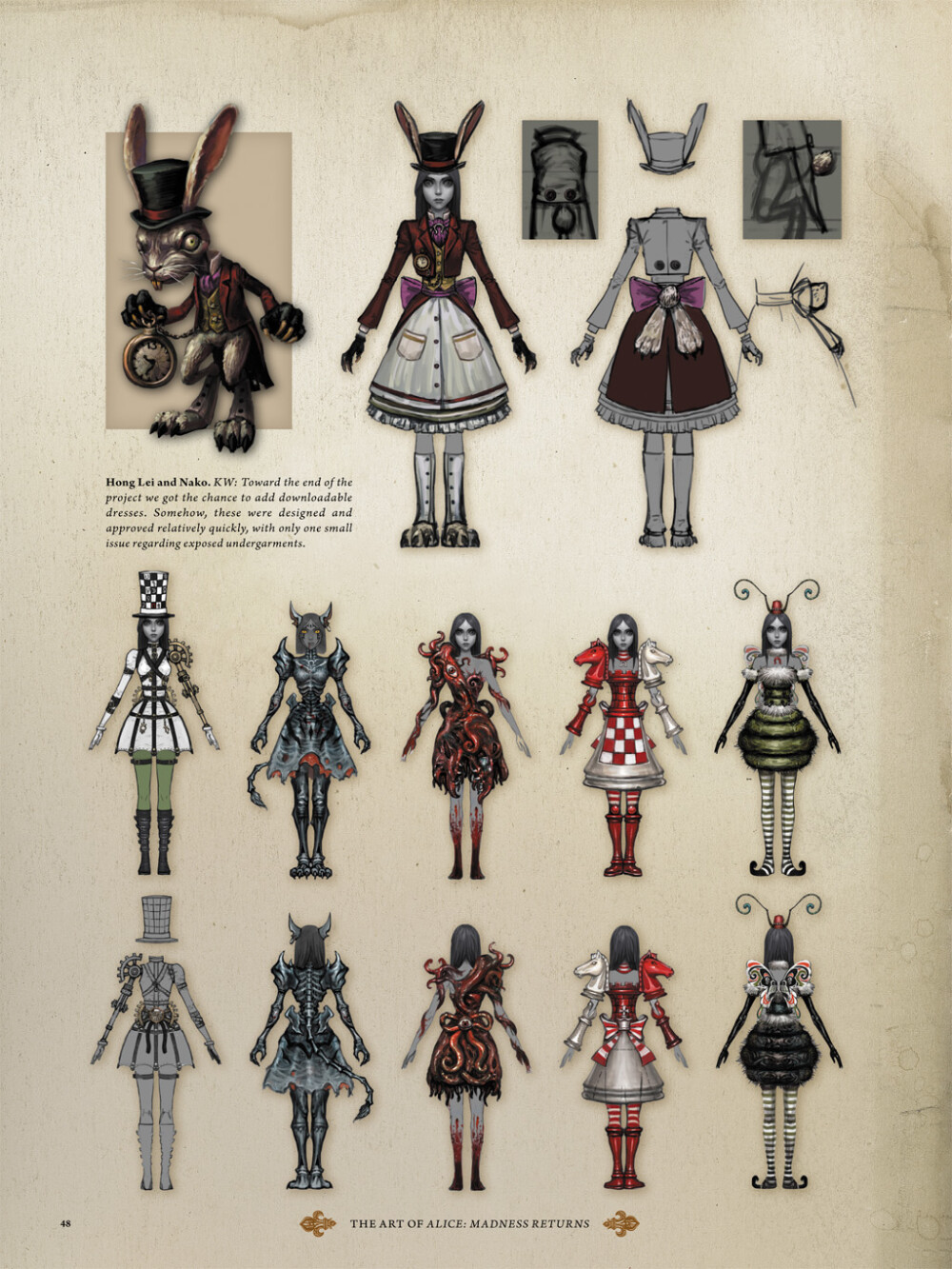 《爱丽丝：疯狂回归（Alice: Madness Returns）》是一部动作冒险游戏。玩家将扮演一名来自疯人院的患者爱丽丝，她努力在与自己不太正常的精神做斗争的同时，去了解自己的过去。主角将不断地在真实世界和爱丽丝幻想中的世界（也就是所谓的仙境）中穿梭，并使用胡椒研磨器、掉脑袋切切、小独角砸砸以及其他武器与一些幻想的敌人进行近身战斗。