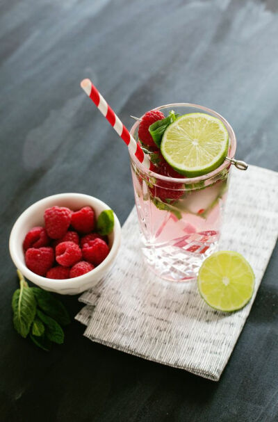 Raspberry Basil Mojito