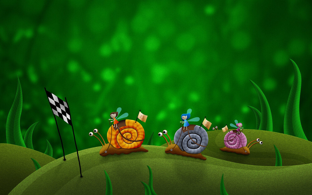 VLADSTUDIO壁纸【1920x1200】蜗牛 赛跑 F1 赛车 snail racing 【2008-6-24 Vlad Gerasimov: Every snail wants to be a winner! 每只蜗牛都想做赢家！】