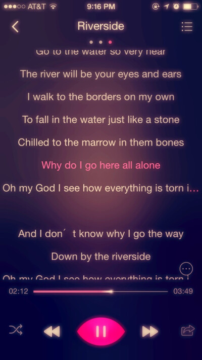 I see how everything is torn in the river deep. And I dont know why I go the way down by the riverside.