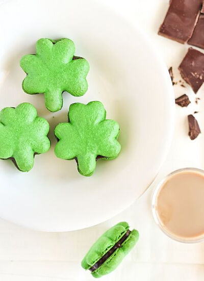 Shamrock Macarons with Baileys Chocolate Ganache