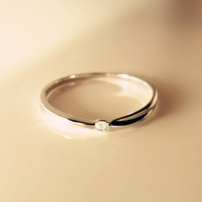 纯银戒指简约瑞士钻单钻戒指钻戒经典设计女两礼物