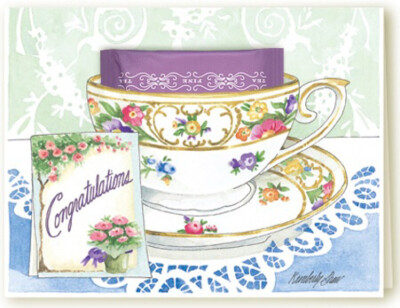 Kimberly shaw，teacup greeting card，祝福卡，手绘，美不胜收的茶杯