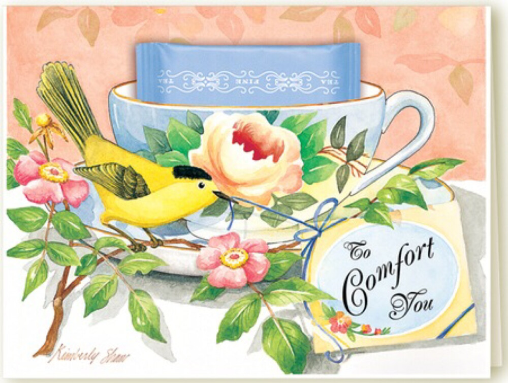 Kimberly shaw，teacup greeting card，祝福卡，手绘，美不胜收的茶杯