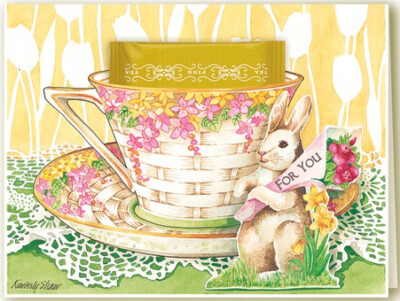 Kimberly shaw，teacup greeting card，祝福卡，手绘，美不胜收的茶杯