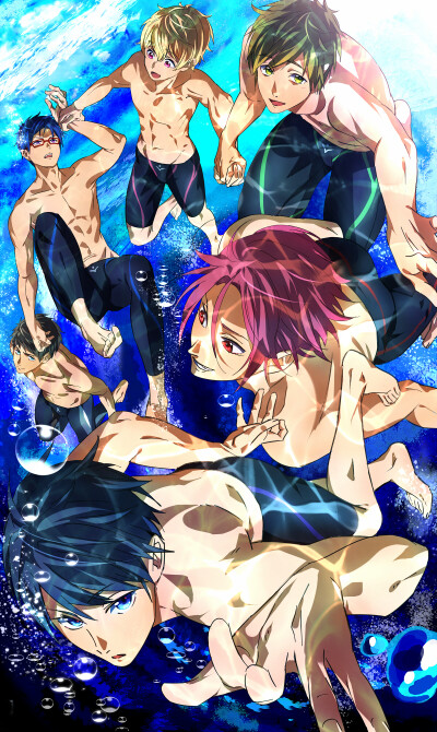 「Free！男子游泳部」动漫 插画 pixiv Brilliant swim【id=44542467 畵师：yuna】